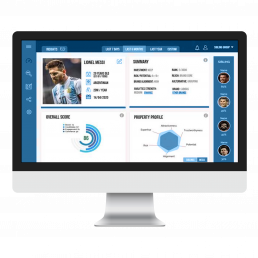 Screenshot of the analytical dashboard with sports marketing analytics about Leonel Messi represented as graphs, data insights
